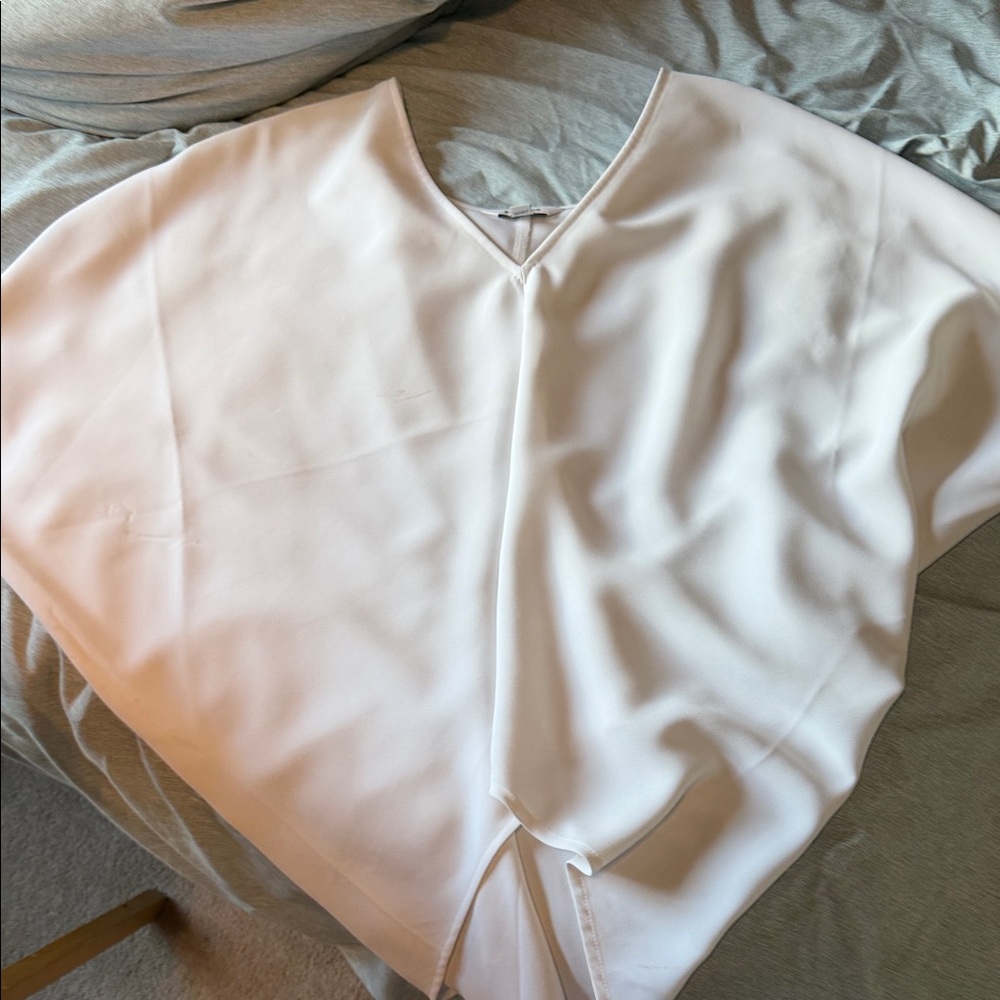 Express V-Neck White Blouse